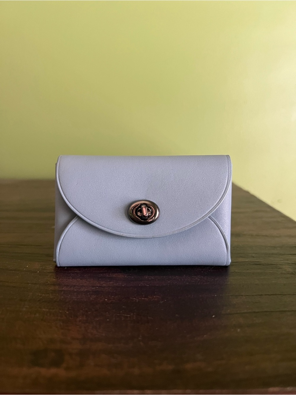 COACH Leather Business Card Case Cornflower Blue